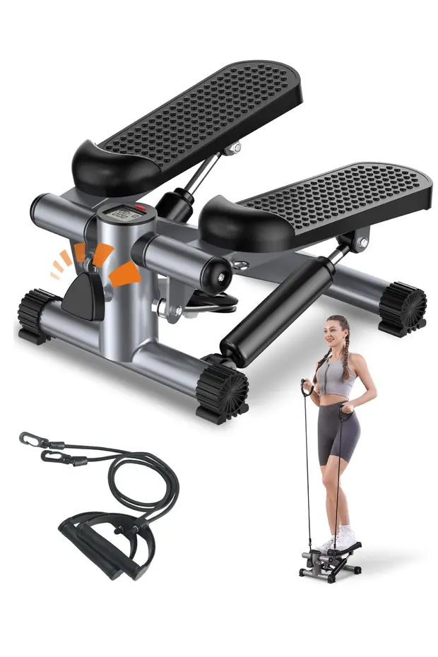 Direnç Lastikli Mini Stepper Egzersiz Aleti -Kaymaz Pedallı Kardiyo Cihazı